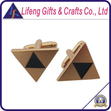 Custom Triangle Gold Metal Cuff Links